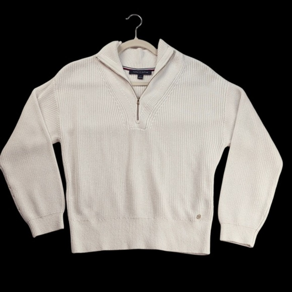 Tommy Hilfiger White Cowl‎ Neck Knit Sweater Size Large L
